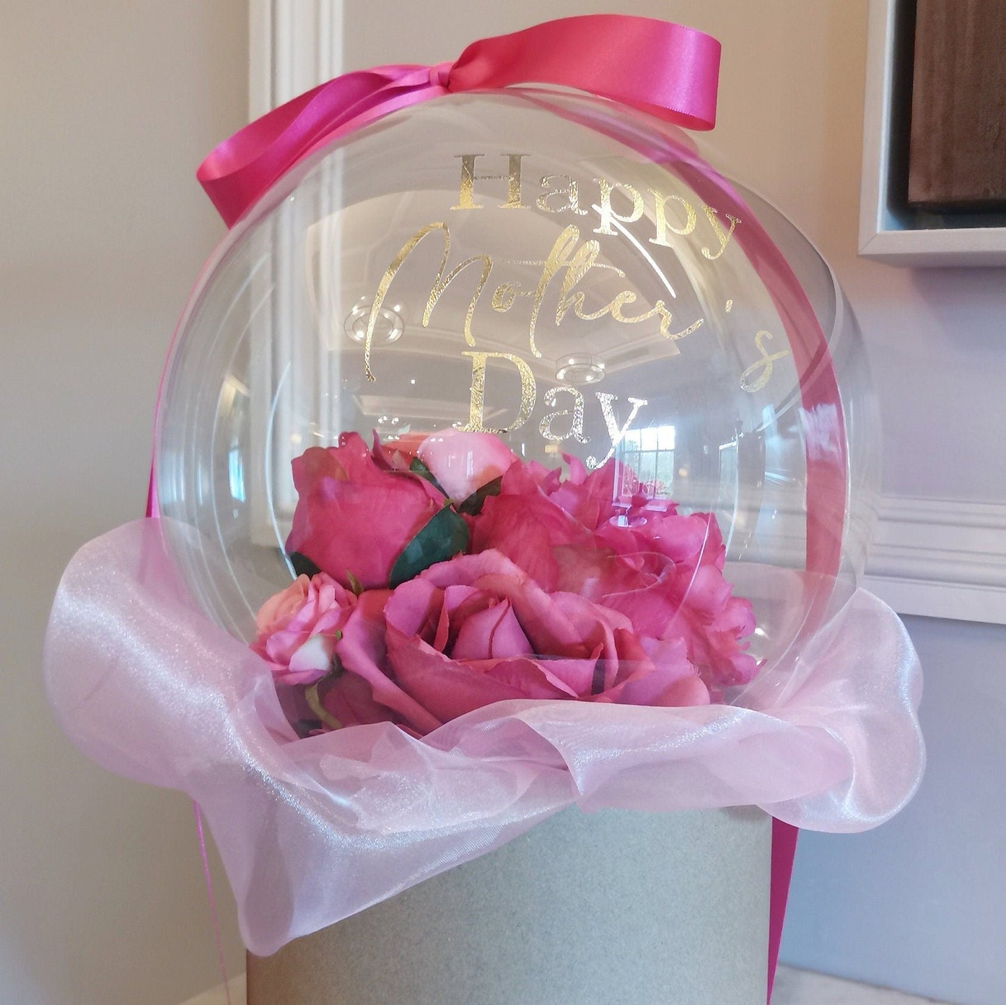 Pink Rose Bubble Bouquet