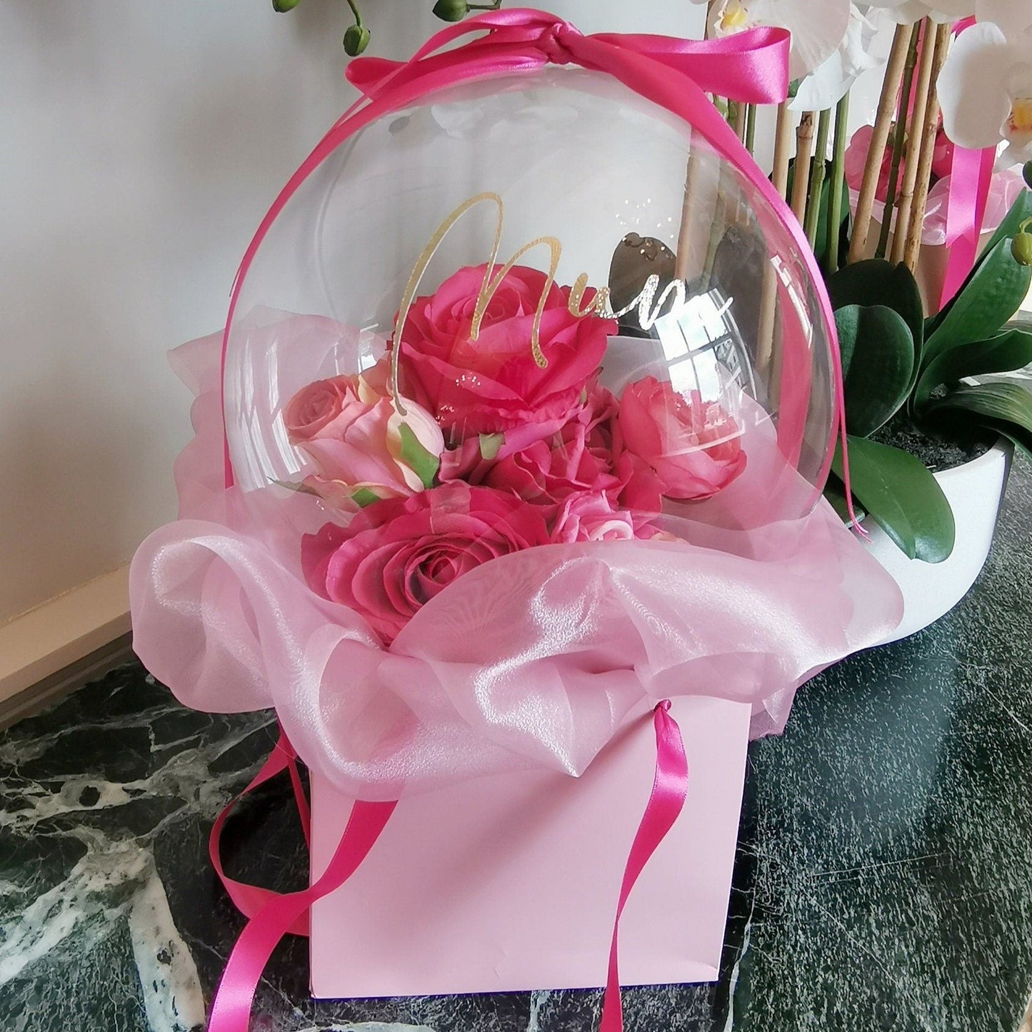 Pink Rose Bubble Bag
